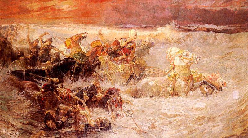 Frederick Arthur Bridgman Pharaoh army engulfed by the Red Sea France oil painting art